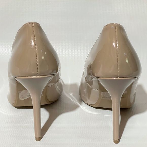 Wild Diva Taupe Patent Heels - Picture 9 of 13
